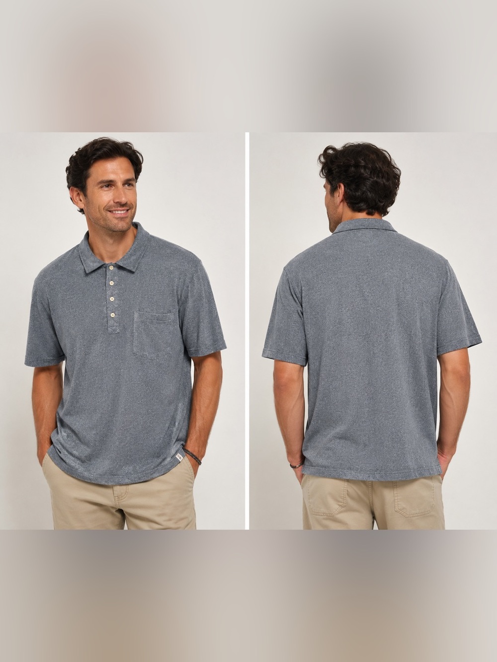 Jeremiah Men's XL Heather Blue Pocket Polo‎ Shirt Soft Knit Casual Short Sleeve